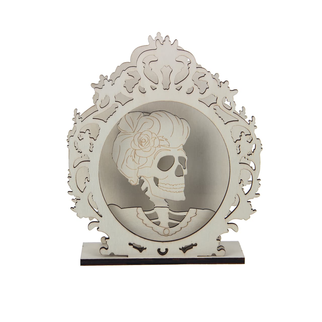 8.25" Layered Lady Skeleton DIY LED Plywood Décor by Make Market®